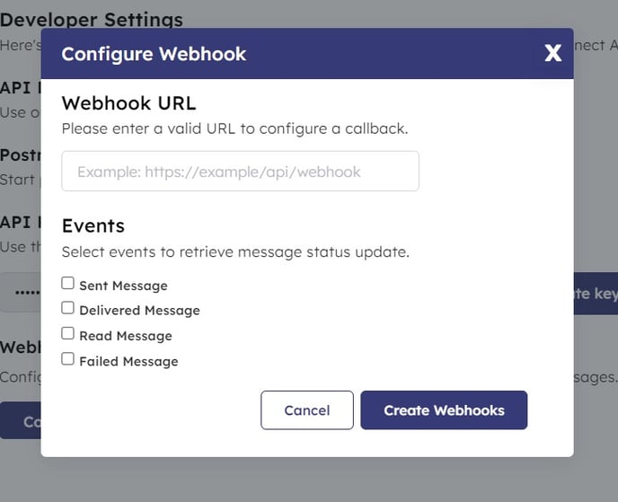 configure webhooks